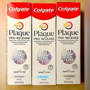 Colgate Plaque Pro Release with Smart Foam Whitening Toothpaste 3.0oz (Set of 3)